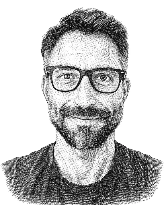 Massimo Pegoraro, drawn as a stipple engraving.
